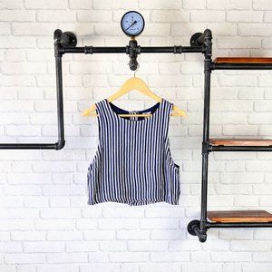 Forever 21 Sleeveless Striped Crop Top | Navy Blue